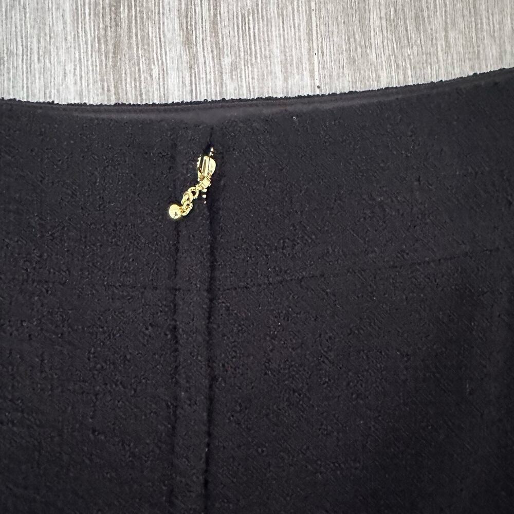 Kate Spade Classy Feminine Skirt The Rules Black Chain A Line Skirt Tweed Size 4 - Picture 6 of 14